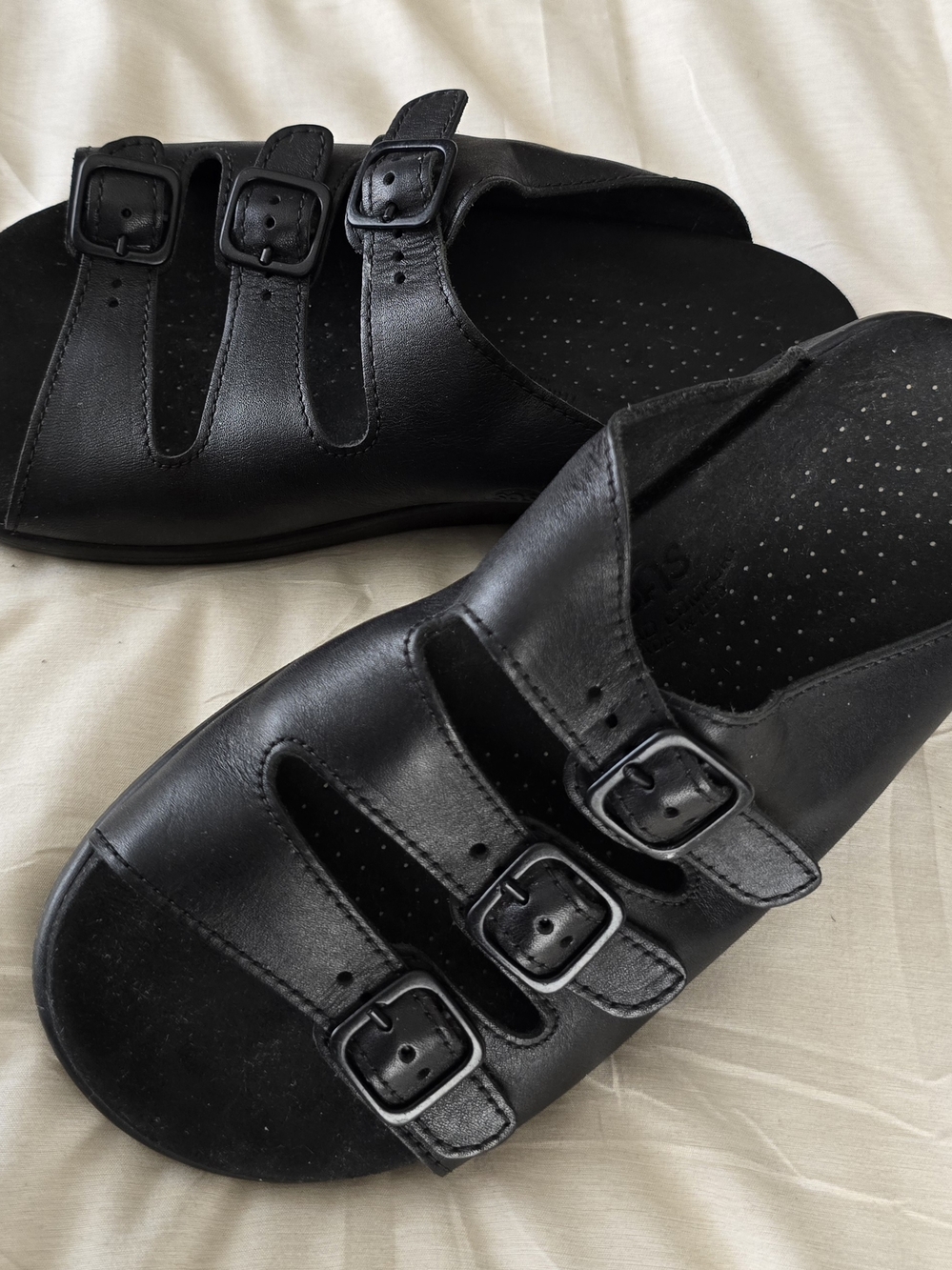 SAS TRIPAD COMFORT Sandals Women - Black Leather - Made in USA - US W 7.5 EUC